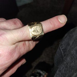 18k gold Mercedes emblem bezzle pinkyring